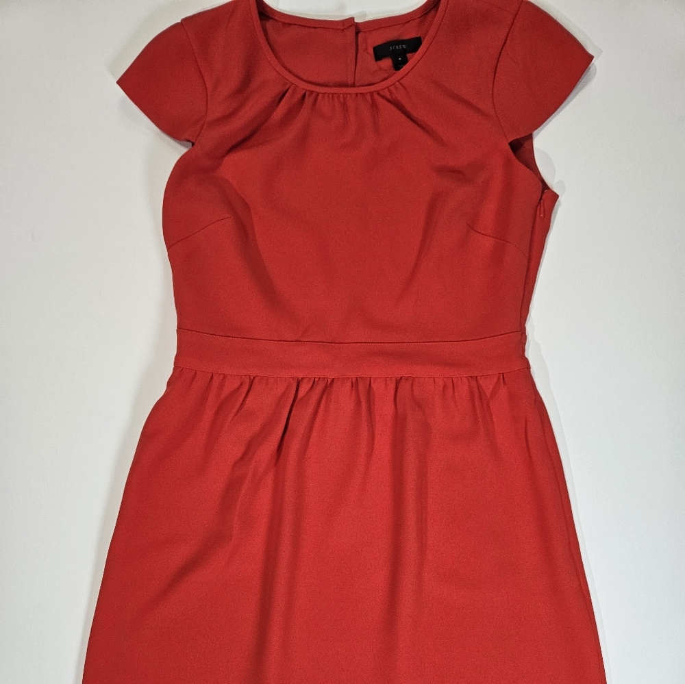 J.‎ Crew Dress Womens Size 4 Midi Orange Preppy Cocktail Party Weddding Ready